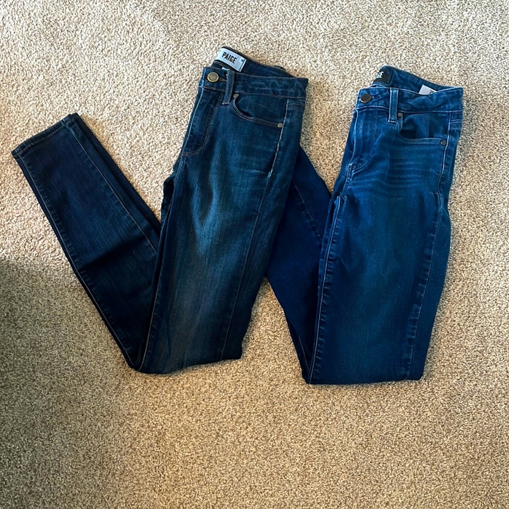 2 Pairs of PAIGE Mid-rise Skinny Jeans